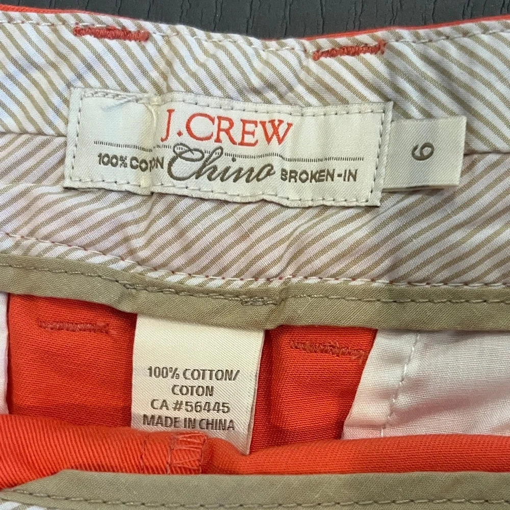 J. Crew Vibrant Coral Chino broken in Shorts size 6 - Picture 2 of 9